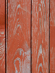 Image showing Detail of wooden fence with peeling paint