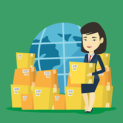 Image showing Business worker of international delivery service.