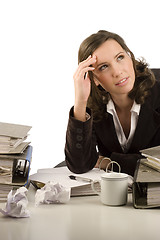 Image showing Pensive businesswoman