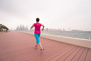 Image showing woman running on the promenade