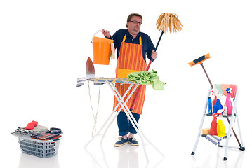 Image showing Man doing household