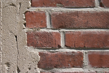 Image showing red old brick wall 