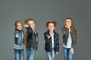 Image showing Young girl posing at studio