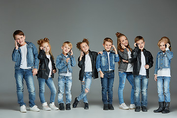 Image showing Group of Children Studio Concept