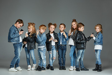 Image showing Group of Children Studio Concept