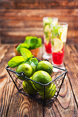 Image showing fresh drink and limes