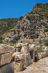 Image showing Ancient lycian Myra rock tomb