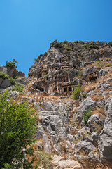 Image showing Ancient lycian Myra rock tomb