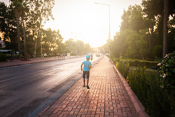 Image showing Kid boy walking