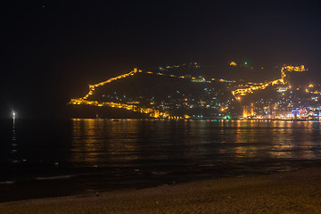 Image showing Alanya in the night