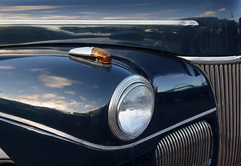 Image showing Vintage Dark Blue Car Details
