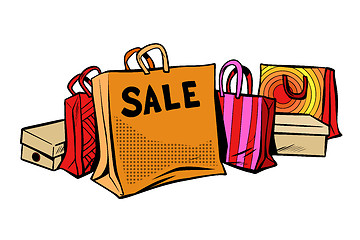 Image showing bags sale, season discount Isolate on white background