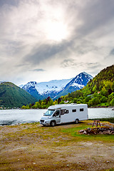 Image showing Family vacation travel RV, holiday trip in motorhome