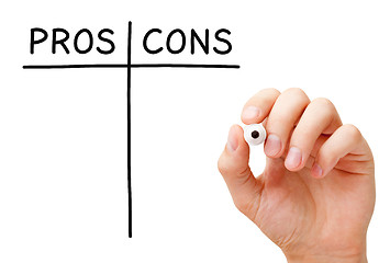 Image showing Blank Pros And Cons List