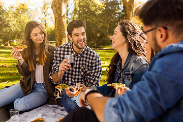 Image showing Pizza and Friends