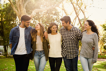 Image showing Friends at the park