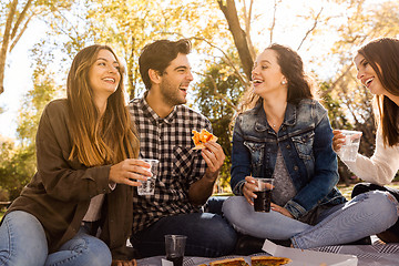 Image showing Pizza and Friends