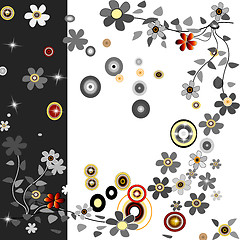 Image showing background with flowers and cercles