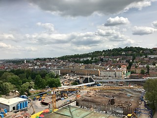 Image showing Construction site at Stuttgart main station for the Stuttgart21 railway project