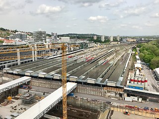 Image showing Construction site at Stuttgart main station for the Stuttgart21 railway project