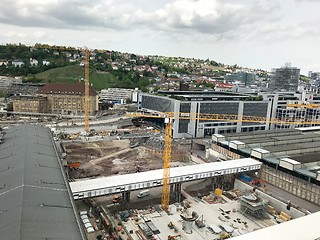 Image showing Construction site at Stuttgart main station for the Stuttgart21 railway project
