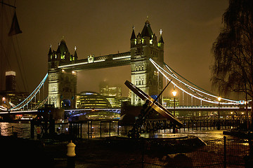 Image showing Night view of Tower Bridge