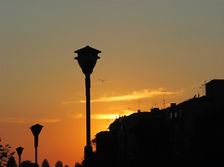 Image showing night city sunset