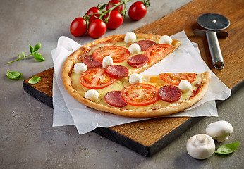 Image showing freshly baked pizza