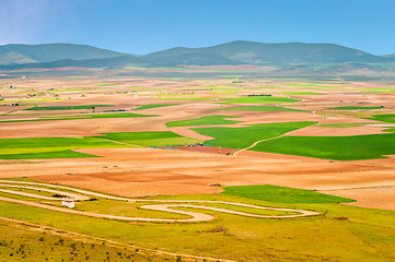 Image showing View to the fields and roads