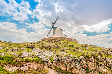 Image showing Old windmill on the hill