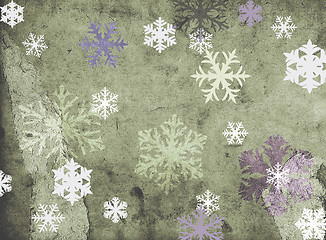 Image showing snowflackes on grungy background