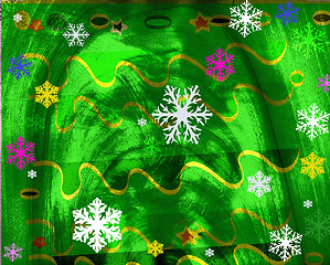 Image showing snowflakes on grungy background