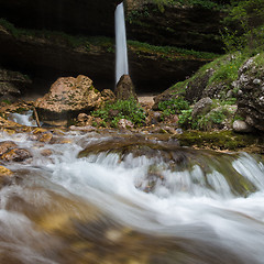 Image showing Upper Pericnik waterfall in Slovenian Alps in autumn, Triglav National Park