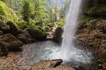 Image showing Upper Pericnik waterfall at Triglav national park, Julian Alps, Slovenia.