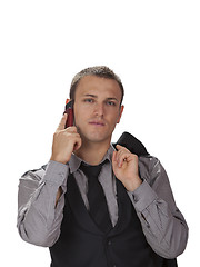 Image showing Young Businessman on the Phone