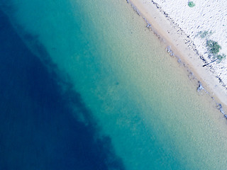 Image showing Aqua blue waters of Ettalong Beach Australia