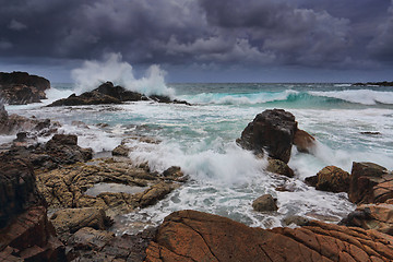 Image showing stormy skies over rugged coastline