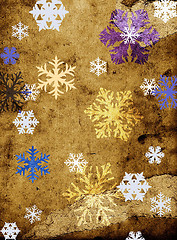 Image showing snowflackes on grungy texture