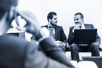 Image showing Corporate business team and manager at business meeting.