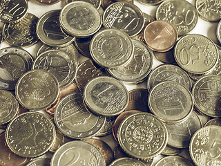 Image showing Vintage Euro coins