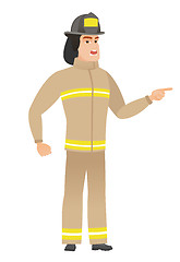 Image showing Furious firefighter screaming vector illustration.