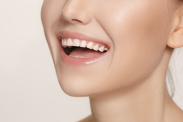 Image showing Beautiful and healthy woman smile, close-up