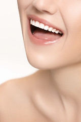 Image showing Beautiful and healthy woman smile, close-up