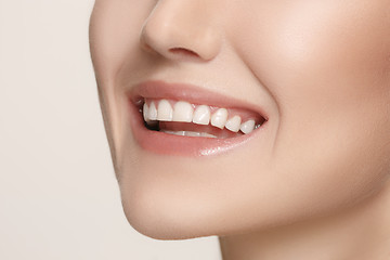 Image showing Beautiful and healthy woman smile, close-up