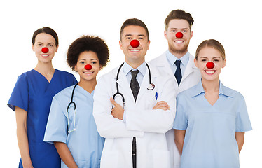 Image showing group of happy doctors at hospital