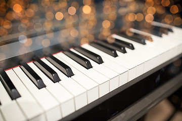 Image showing close up of grand piano keyboard