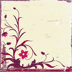 Image showing grunge floral composition