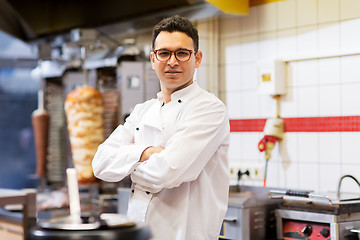 Image showing chef at kebab shop