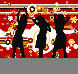 Image showing retro background and silhouettes