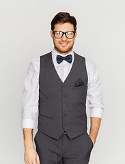 Image showing happy man in festive suit and eyeglasses